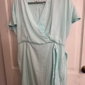 Bar III wrap dress, teal / seafoam color, size XL